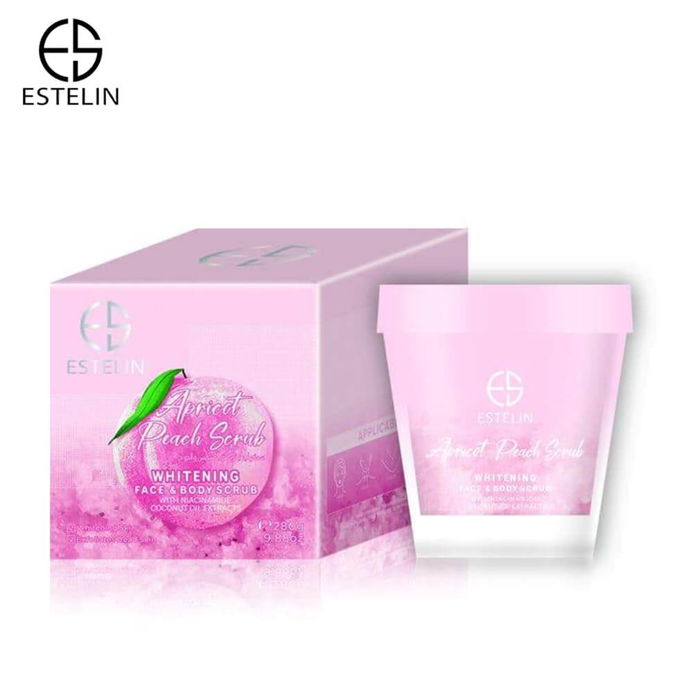 Estelin Apricot Peach Whitening Body and Face Scrub by Dr Rashel