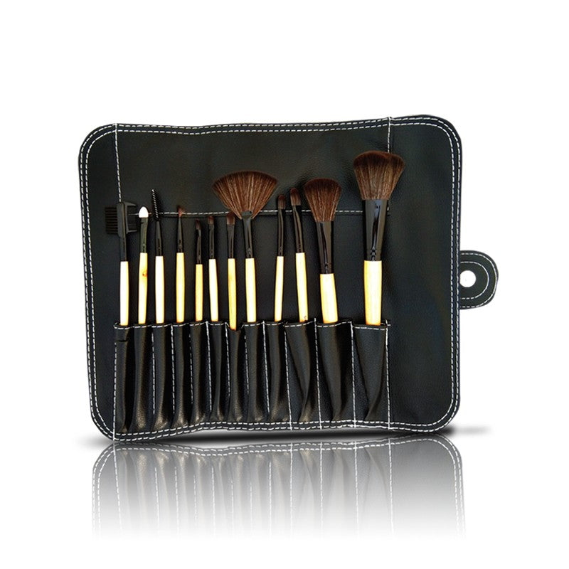 Glamorous Face 12 Piece Leather Brush set