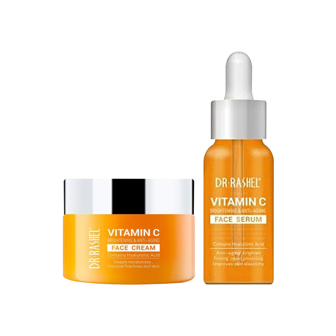 Dr.Rashel Vitamin C Brightening & Anti Aging Face Serum & Face Cream Deal