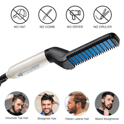 Electric Beard Straightener for Men Multifunctional Ionic Beard Straightening Hair Style Electric Hot Comb