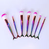 7Pcs Makeup Brush Sets Mermaid Handle Fiber Hair Multi-effect Cosmetic Brushes Kits