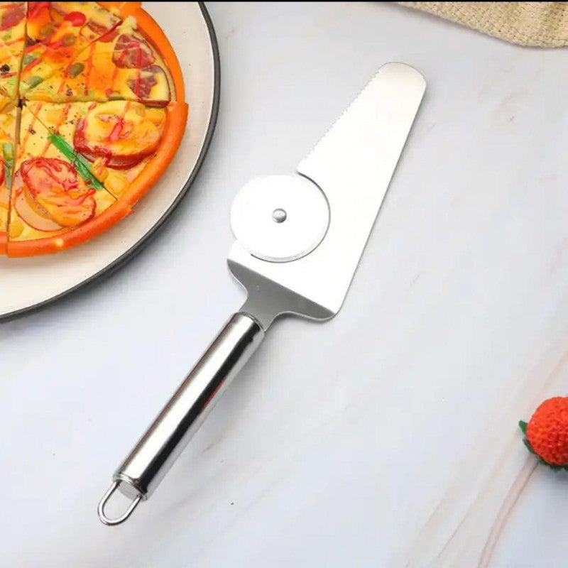 Cake Lifter With Wheel Pizza Cutter 2 in 1 Stainless Steel