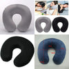 1PC New U Shaped Travel Pillow Car Air Flight Inflatable Pillows Neck Support Headrest Cushion Soft Nursing Cushion Black