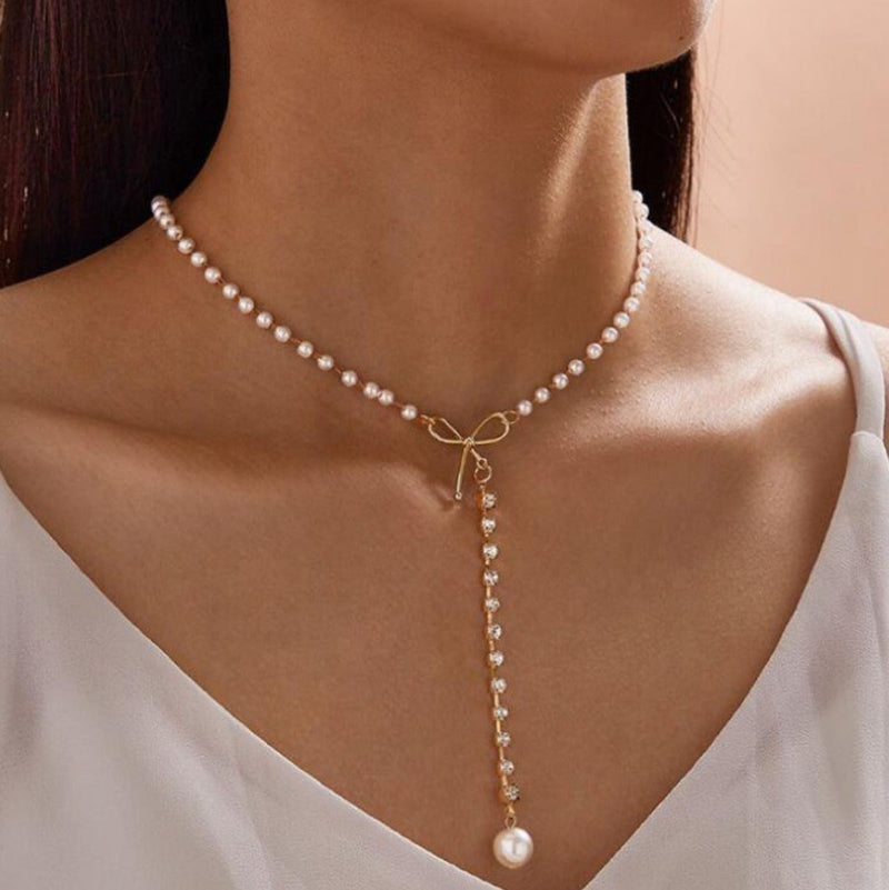 Gold Color Pearl Necklace