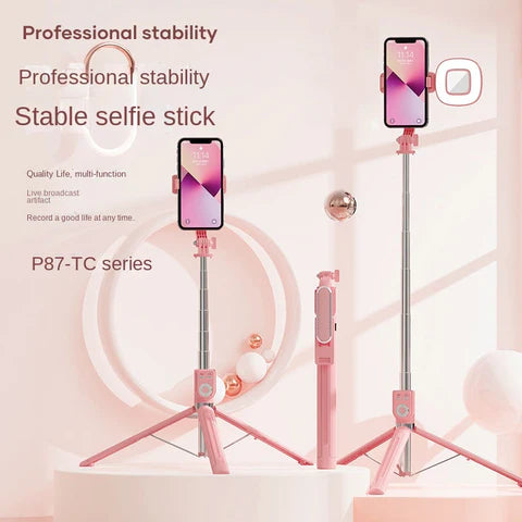 3in1 Selfie Stick Tripod With Wireless Remote And LED Fill Light
