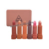 12PCS Miss Demi Matte Color Eyeliner & Mini Lipsticks by HengFang Nude Edition (Pack of 6Pcs)