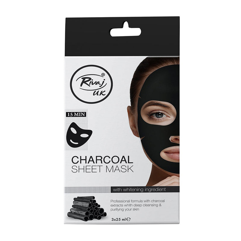 Rivaj UK Charcoal Sheet Mask 3pcs