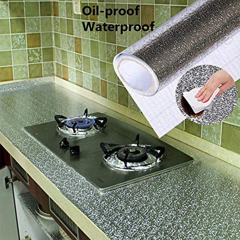 KITCHEN OIL PROOF SELF ADHESIVE ALUMINUM FOIL STICKERS