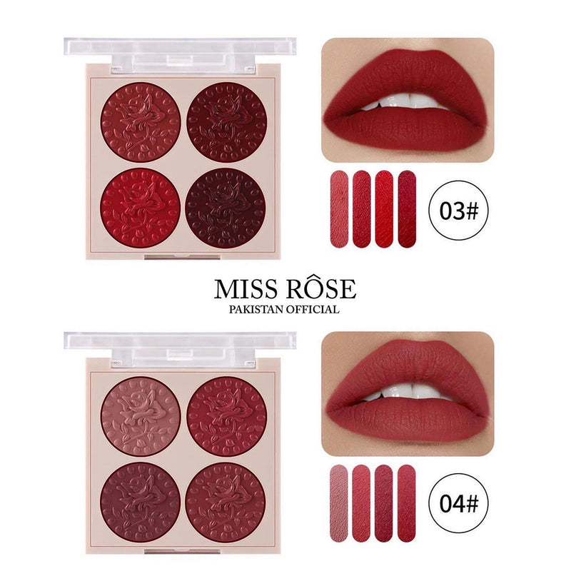 Miss Rose 4 colors Gorgeous Lipstick Palette