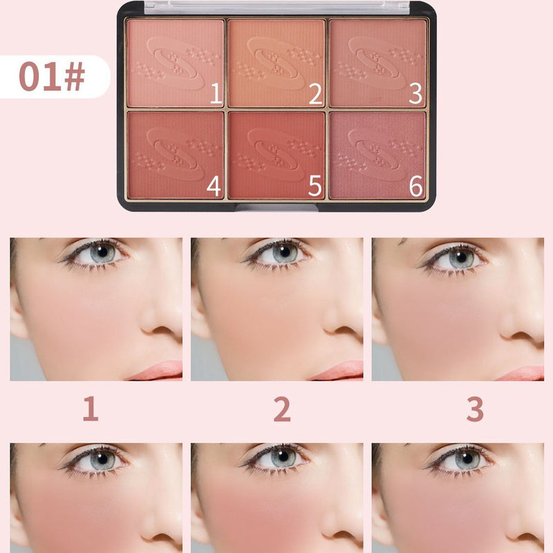 Miss Rose 4 color Blush + 2 Color Bronzer Palette