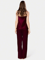 MAROON CAMI SILK PJ SET - ADJUSTABLE STRAPS