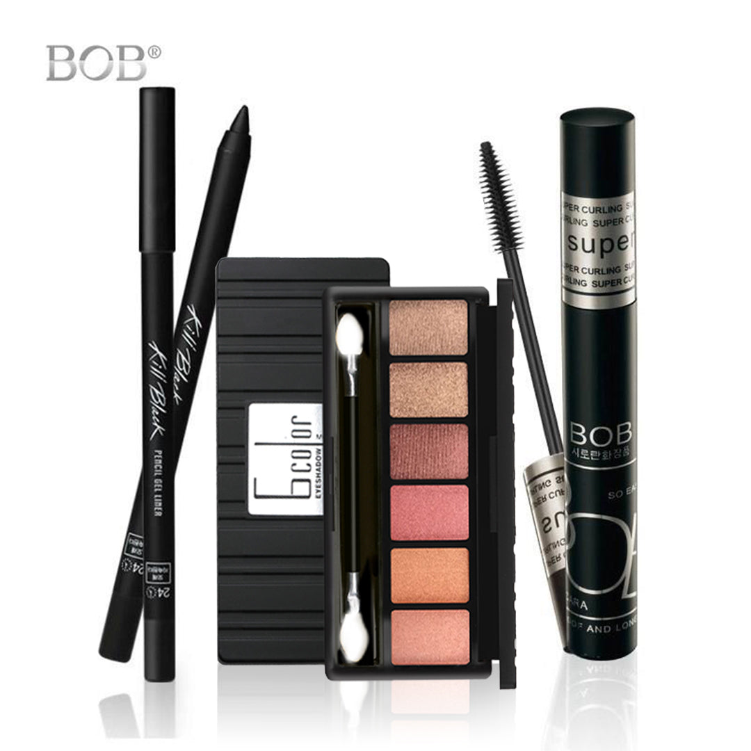 Bob Makeup 3pcs Set Waterproof Eyeliner, Mascara & Eye Shadow 008