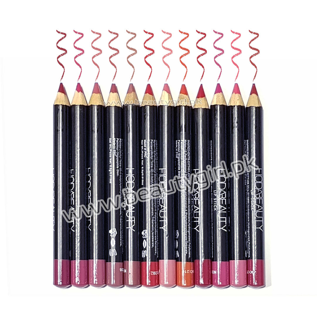 Huda Creamy Matte Jumbo lip Pencils set of 12Pcs