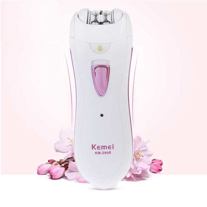 Kemei Rechargeable White Lady Epilator Shaver (Km-290R)