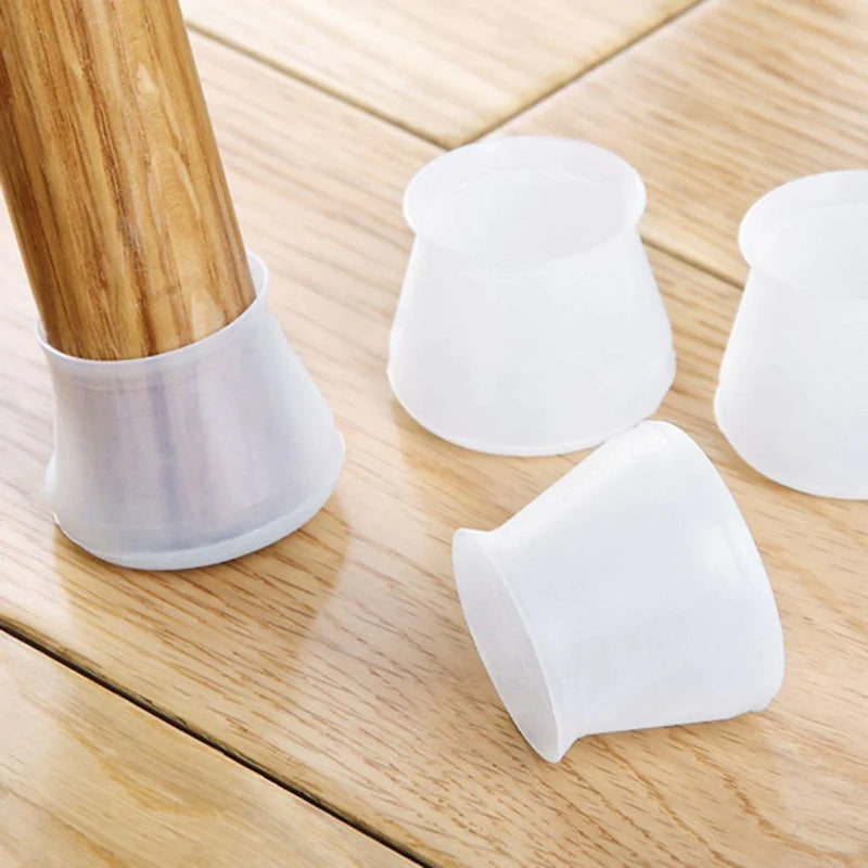 4pcs Silicone Table & Chair Leg Floor Protectores Wood Floor Protector, Chair Glides Table Feet Caps