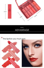 Hengfang 6pcs Mini Velvet Lipstick Waterproof (Red Edition)