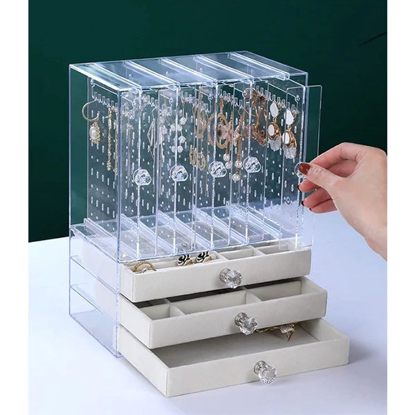 Acrylic Display Jewelry Stand With Drawers High-End Exquisite Jewelry Organizer