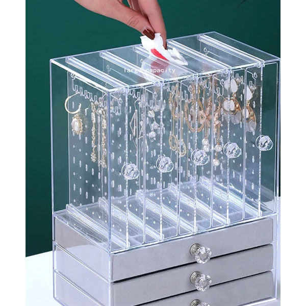 Acrylic Display Jewelry Stand With Drawers High-End Exquisite Jewelry Organizer