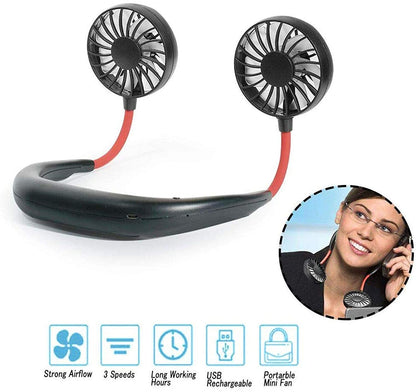 Hands Free Portable Neck Fan - Rechargeable