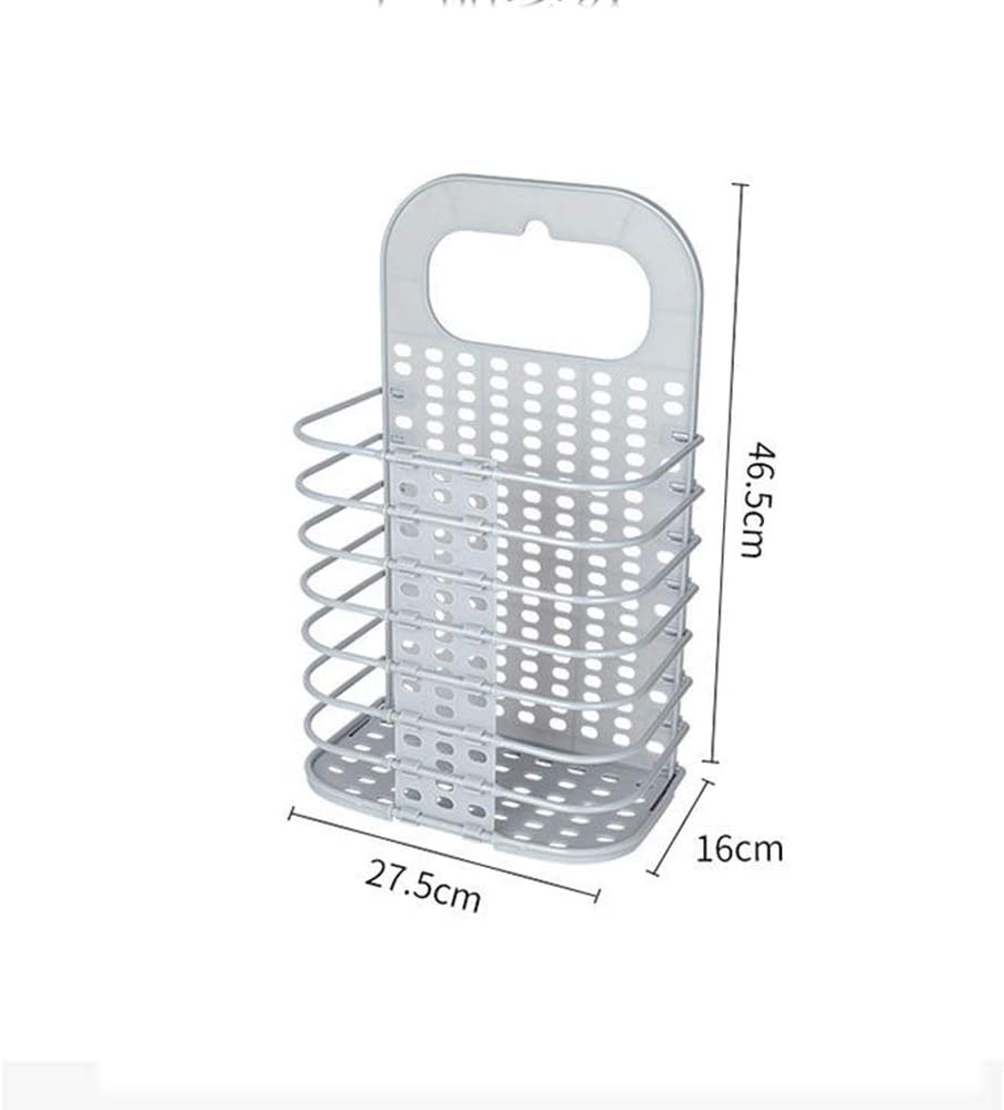 Folding Laundry Basket Wall Hanging Clothes Storage Bathroom Organizer