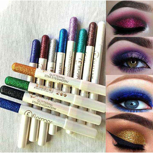 Flormar Glitter Eye-Shadow Pencil (Pack Of 12 Multicolor)