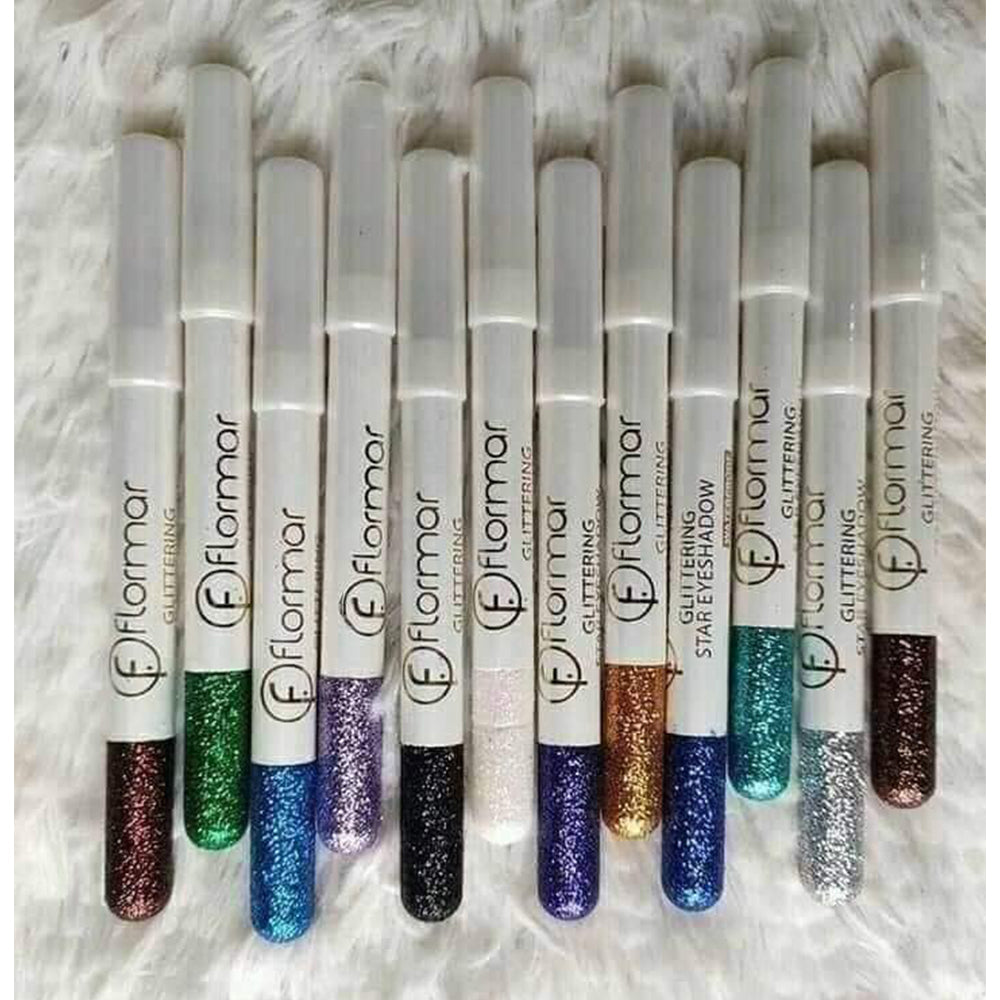 Flormar Glitter Eye-Shadow Pencil (Pack Of 12 Multicolor)