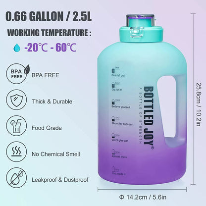 Multicolor Water Gallon Water Bottle Shaker With Handle 2.2 Liter