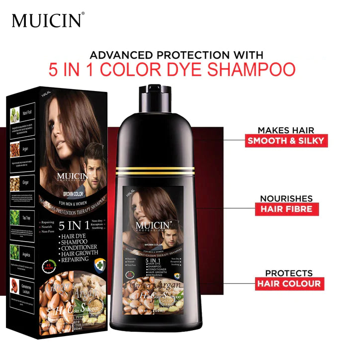 MUICIN NEW VERSION 5in1 HAIR DYE SHAMPOO 200ML