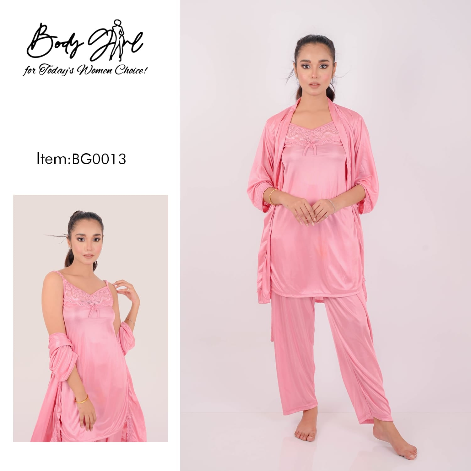 Body Girl Dreamy Dusk Light Pink Nighty 3pcs