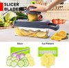 Vegetable Chopper, Onion Chopper, Mandolin Slicer, Pro 14 in 1professional food Chopper multifunctional Vegetable Chopper and Slicer, Dicing Machine, Adjustable Vegetable Cutter With Container