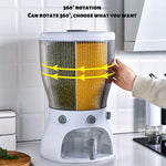 4-Partition 360° Rotatable Table Top Grain/Rice Dispenser Grocery Organizer 10Kg Capacity