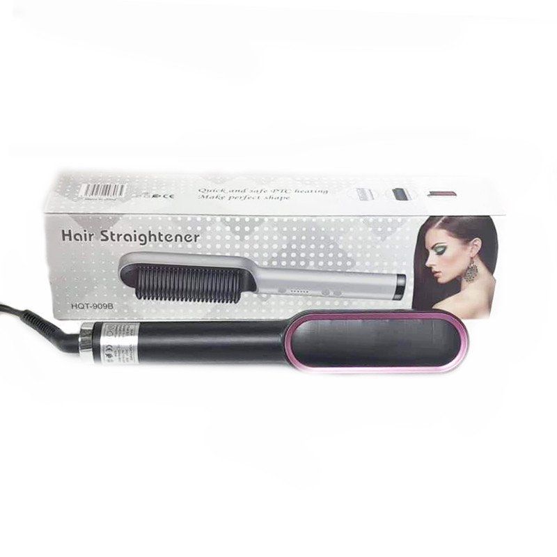 Ceramic Heated Hair Brush - Hair straightener  - HQT-909B
