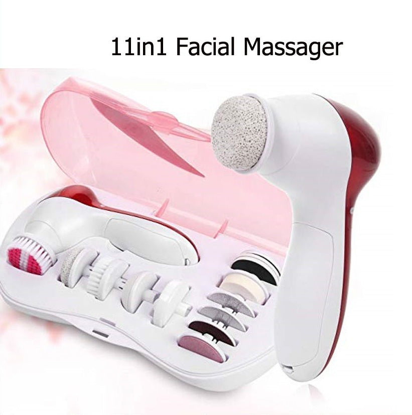 Cnaier 11in1 Face Deep Cleanser Callus Remover & Massager Set