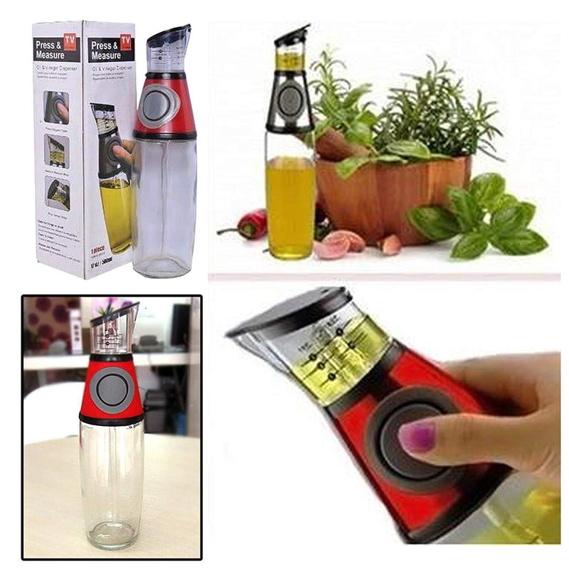 Press and Measure Oil & Vinegar Dispenser 500ml Capacity