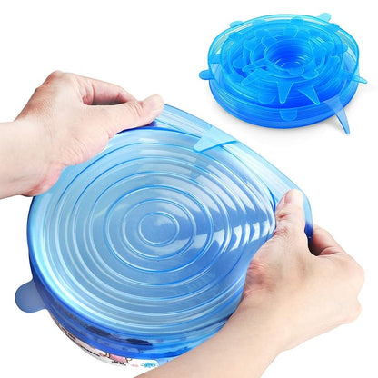 Silicon Stretchable Lids for Containers Pack of 6