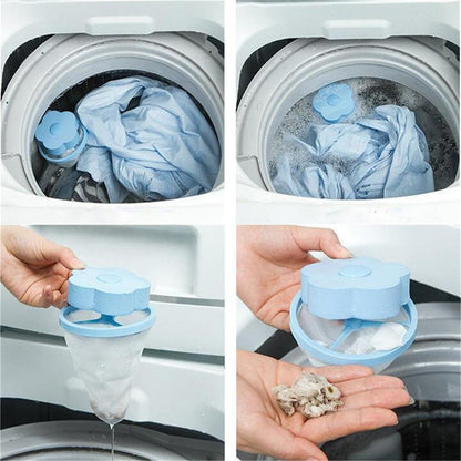 Reusable Washing Machine Floating Lint Mesh Bag Hair Filter Net Pouch Washer Hair Catcher