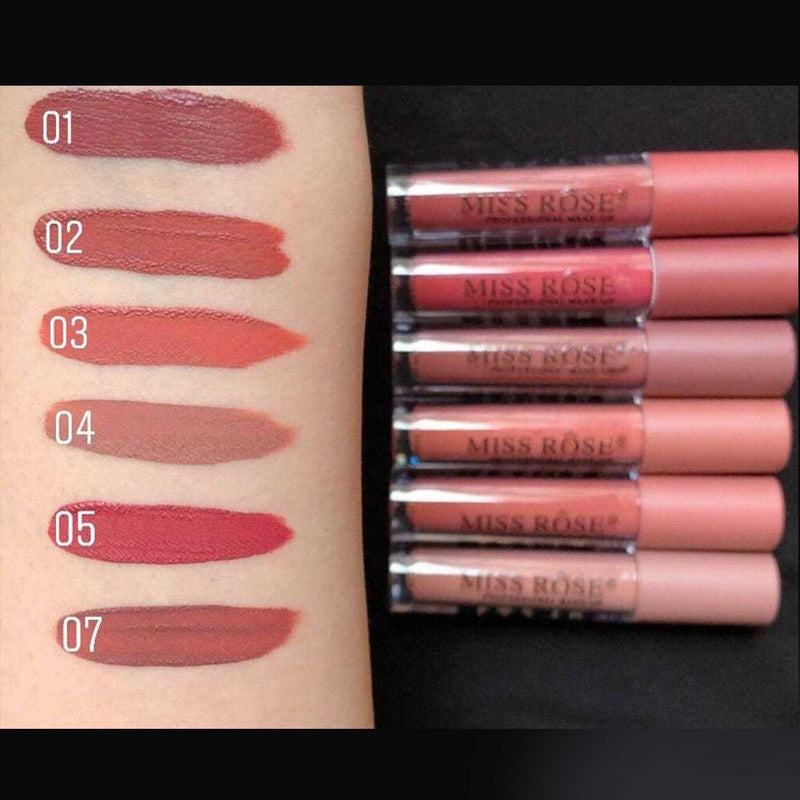 Miss Rose Matte Lipgloss (Pack of 6)