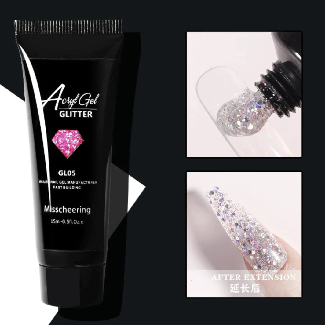 Polygel Glitter Tube 15ml Pack of 5