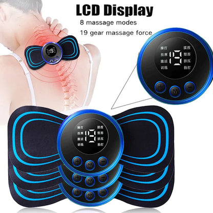 EMS Intelligent Massage Instrument Electric Massager Neck Back Body Cervical Massager Pain Relief Stimulator Massage Patch Rechargeable