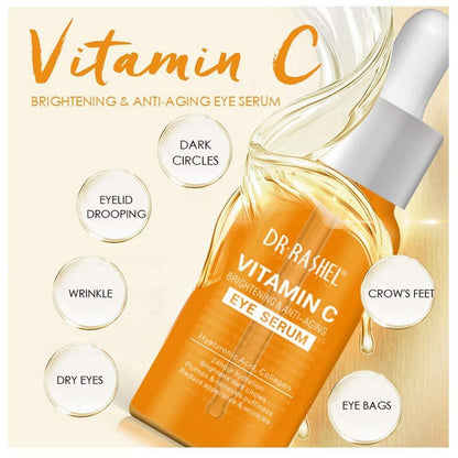 Dr.Rashel Vitamin C Brightening & Anti Aging Face Serum + Eye Serum - Pack of 2