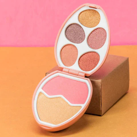 Egg Shape Multi Shimmer Pressed Pigment Eye Shadow & Blush Palette (Pack of 4)