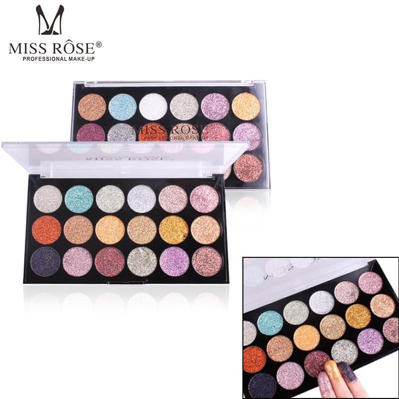 MISS ROSE 18-color sequin glitter eye shadow Palette