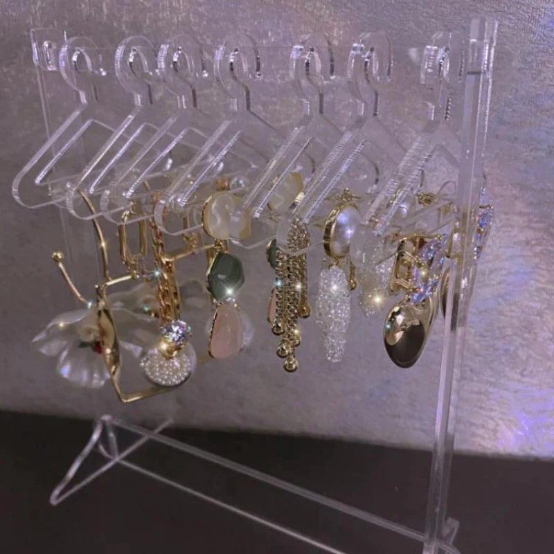 EARRING STAND ORGANIZER ACRYLIC WITH 8 MINI HANGERS