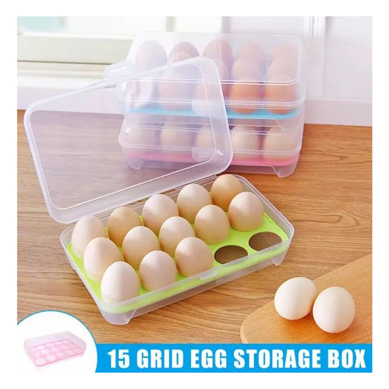 15 Grids Transparent Egg Storage Box