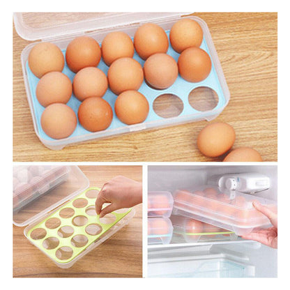 15 Grids Transparent Egg Storage Box