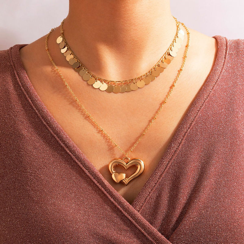 Fashion Jewellery 2 Layer Heart Necklace