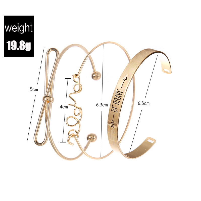 Fashion Jewelry 3 Pcs Golden Bracelet Set