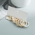 Fashion Jewellery 5 Pcs Earrings Card Golden color