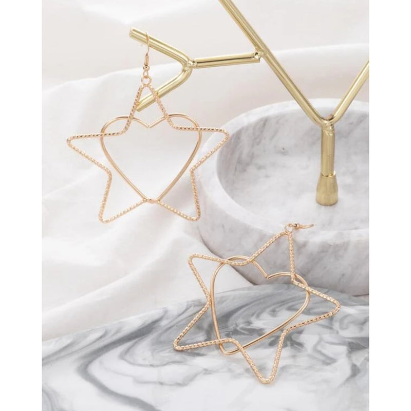 Fashion Jewellery Star And Heart Earring