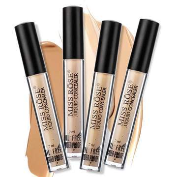 Miss Rose18 Color Glitter Eyeshadow Palette, Matte Foundation Tube,  Liquid Concealer, Photo Finish Face Primer & White Eye Liner Pencil